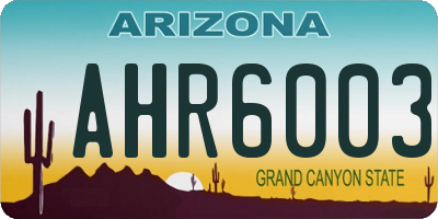 AZ license plate AHR6003