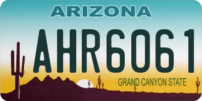 AZ license plate AHR6061