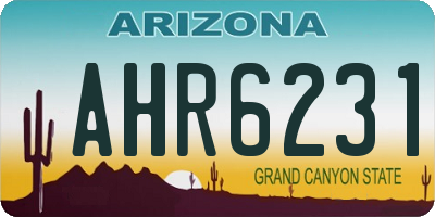 AZ license plate AHR6231