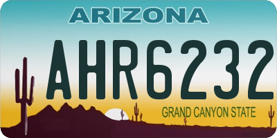 AZ license plate AHR6232