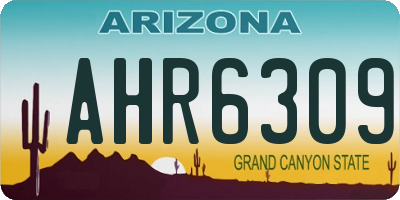 AZ license plate AHR6309