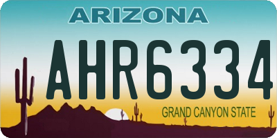 AZ license plate AHR6334