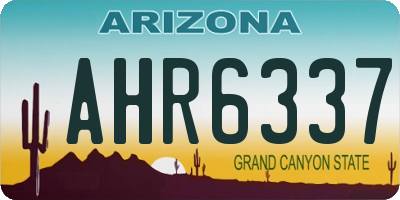 AZ license plate AHR6337