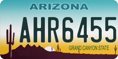 AZ license plate AHR6455