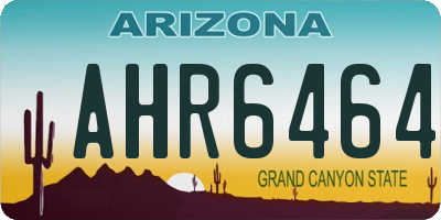 AZ license plate AHR6464