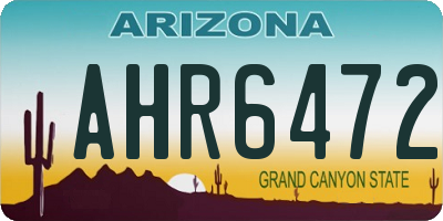 AZ license plate AHR6472
