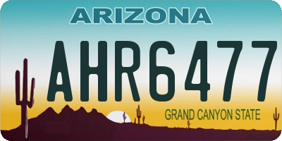 AZ license plate AHR6477