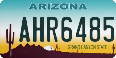 AZ license plate AHR6485