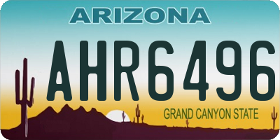 AZ license plate AHR6496