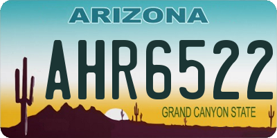AZ license plate AHR6522