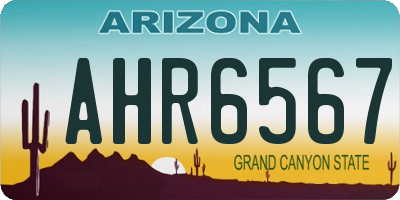 AZ license plate AHR6567