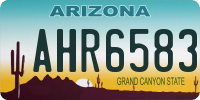 AZ license plate AHR6583