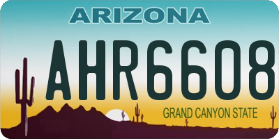 AZ license plate AHR6608