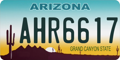 AZ license plate AHR6617