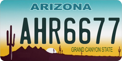 AZ license plate AHR6677