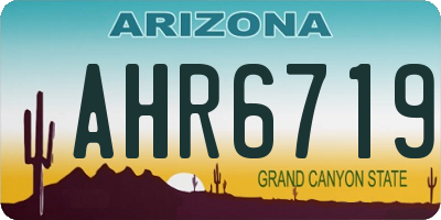 AZ license plate AHR6719