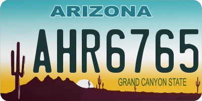 AZ license plate AHR6765