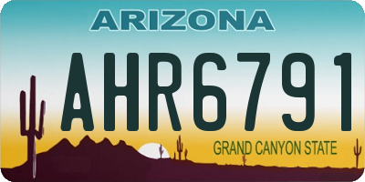 AZ license plate AHR6791