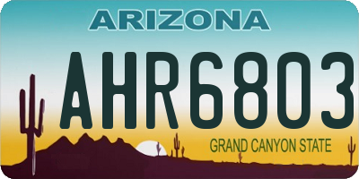 AZ license plate AHR6803