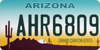 AZ license plate AHR6809