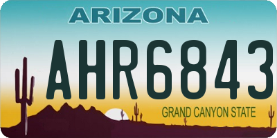 AZ license plate AHR6843