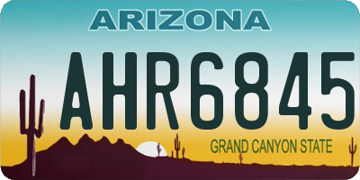 AZ license plate AHR6845