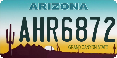 AZ license plate AHR6872