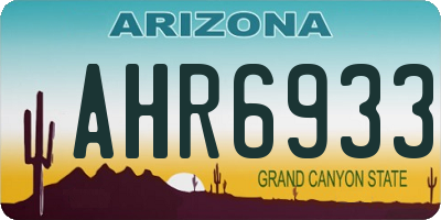 AZ license plate AHR6933