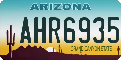 AZ license plate AHR6935