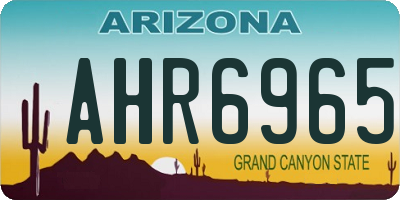 AZ license plate AHR6965