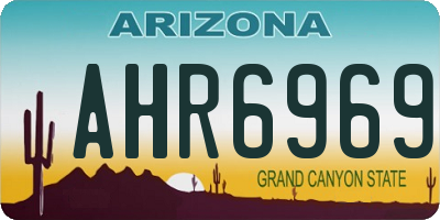 AZ license plate AHR6969