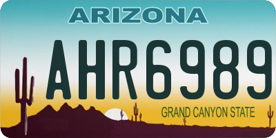 AZ license plate AHR6989