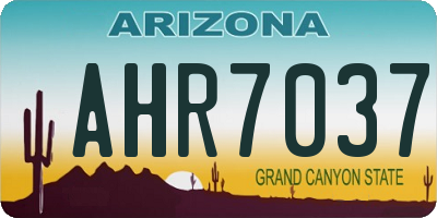 AZ license plate AHR7037