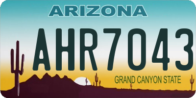 AZ license plate AHR7043