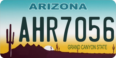 AZ license plate AHR7056