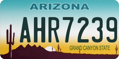 AZ license plate AHR7239