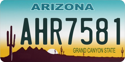 AZ license plate AHR7581