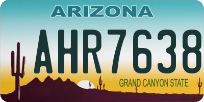 AZ license plate AHR7638