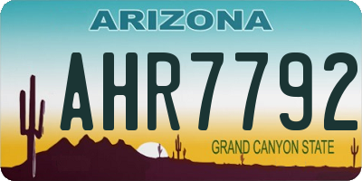 AZ license plate AHR7792