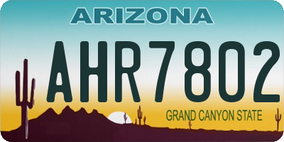 AZ license plate AHR7802