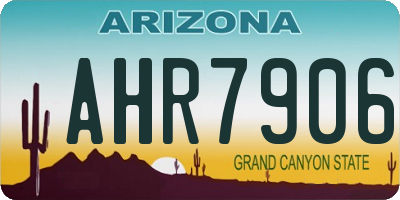 AZ license plate AHR7906