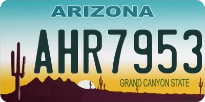 AZ license plate AHR7953