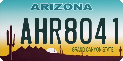 AZ license plate AHR8041
