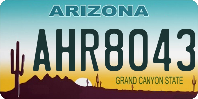 AZ license plate AHR8043