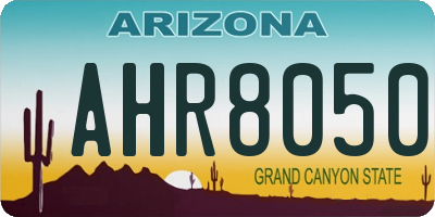 AZ license plate AHR8050