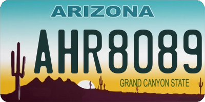 AZ license plate AHR8089