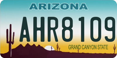 AZ license plate AHR8109