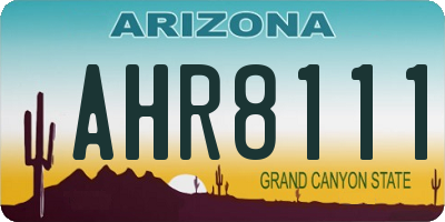 AZ license plate AHR8111