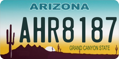 AZ license plate AHR8187