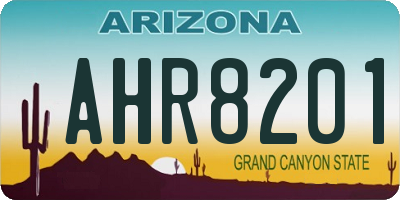 AZ license plate AHR8201